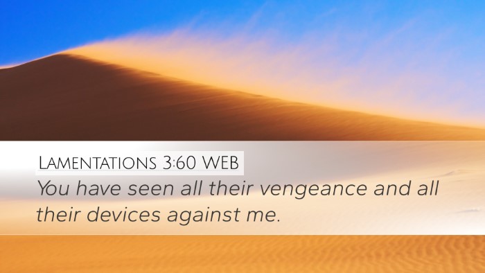 Lamentations 3:60 WEB Desktop Wallpaper - You have seen all their vengeance and all their - Desktop Bible Verse Wallpaper