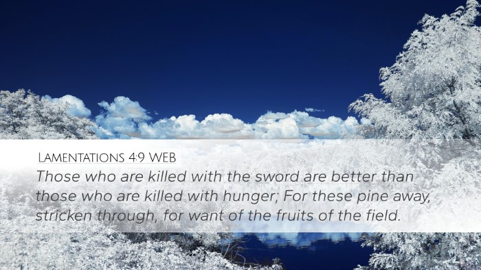 Lamentations 4:9 WEB Bible Verse Image