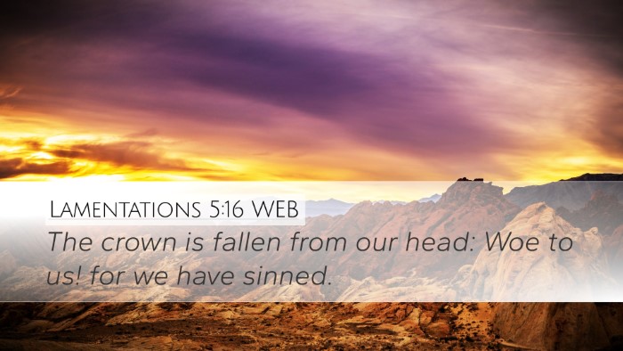 Lamentations 5:16 WEB Bible Verse Image