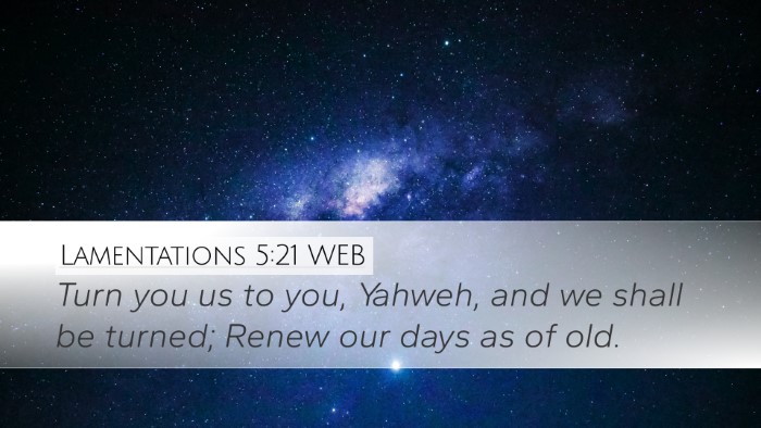 Lamentations 5:21 WEB Bible Verse Image