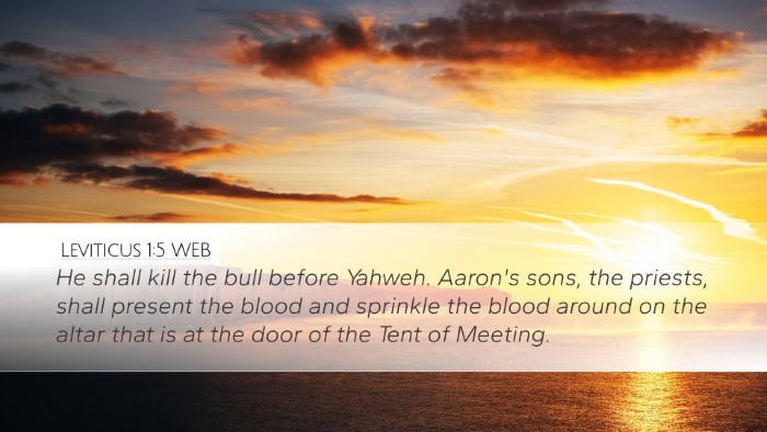 Leviticus 1:5 WEB Bible Verse Image