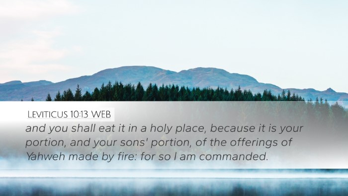 Leviticus 10:13 WEB Bible Verse Image