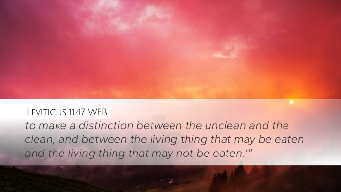 Leviticus 11:47 WEB Bible Verse Image