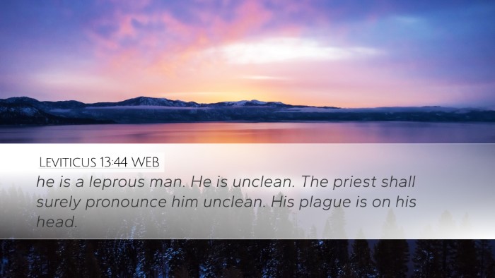 Leviticus 13:44 WEB Desktop Wallpaper - he is a leprous man. He is unclean. The priest - Desktop Bible Verse Wallpaper