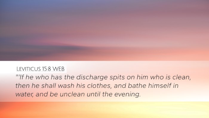 Leviticus 15:8 WEB Bible Verse Image