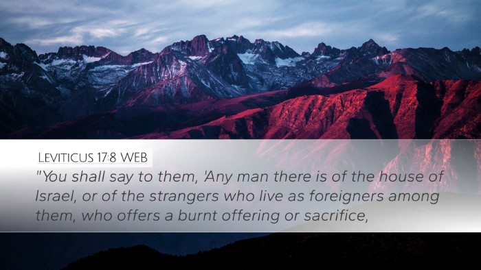 Leviticus 17:8 WEB Bible Verse Image