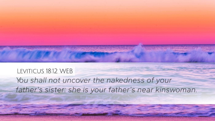 Leviticus 18:12 WEB Desktop Wallpaper - You shall not uncover the nakedness of your - Desktop Bible Verse Wallpaper