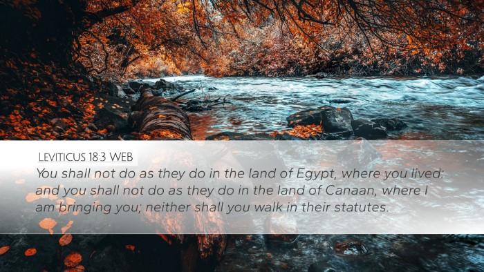 Leviticus 18:3 WEB Bible Verse Image