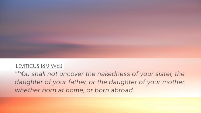 Leviticus 18:9 WEB Bible Verse Image