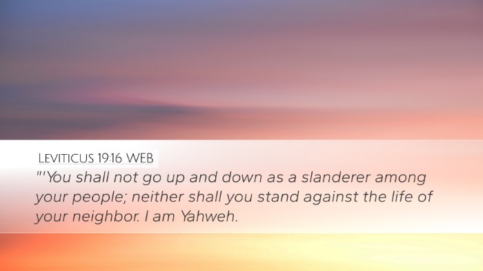 Leviticus 19:16 WEB Bible Verse Image
