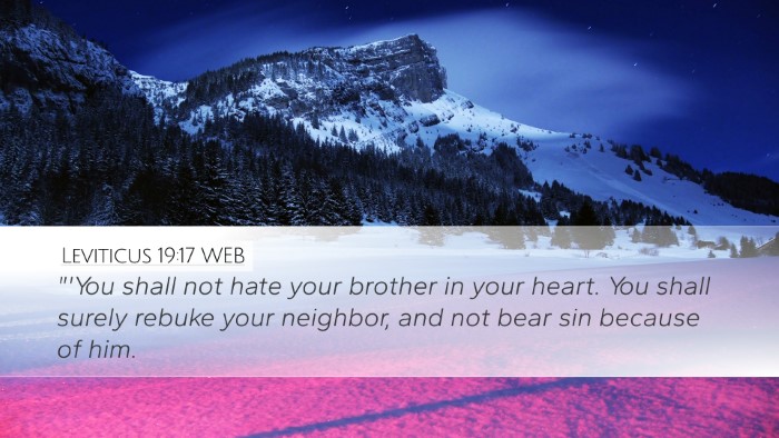 Leviticus 19:17 WEB Bible Verse Image