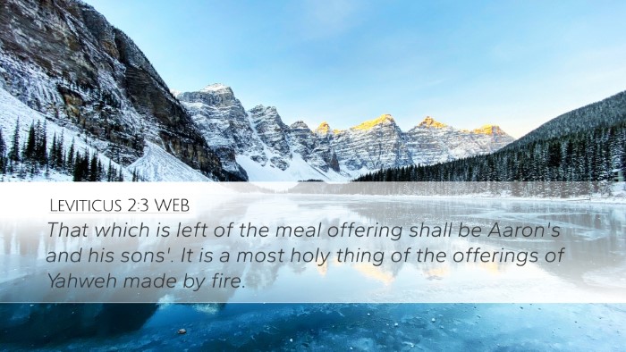Leviticus 2:3 WEB Bible Verse Image
