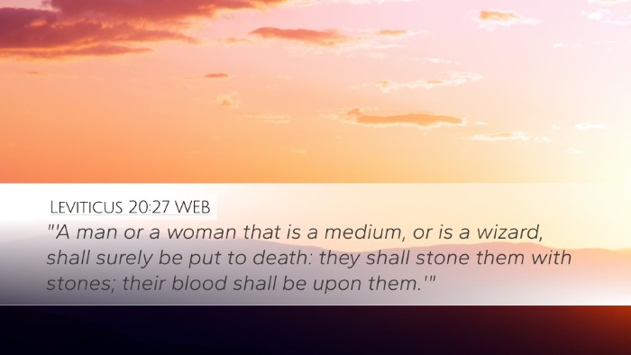 Leviticus 20:27 WEB Bible Verse Image