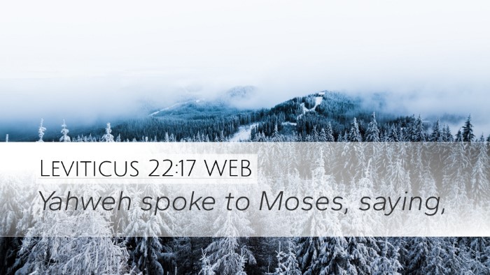 Leviticus 22:17 WEB Desktop Wallpaper - Yahweh spoke to Moses, - Desktop Bible Verse Wallpaper
