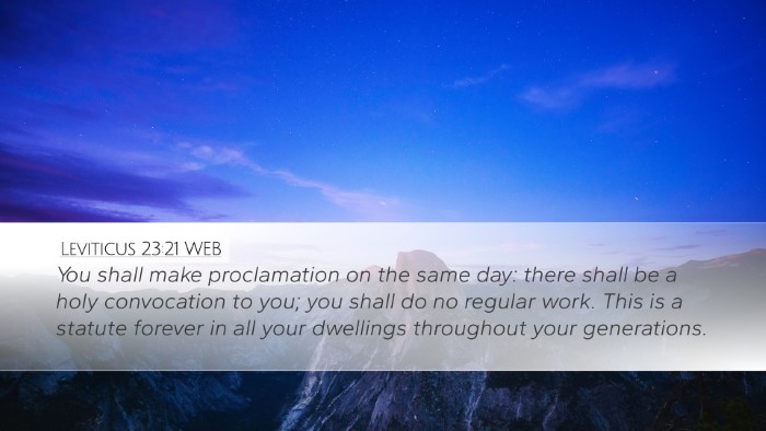 Leviticus 23:21 WEB Bible Verse Image