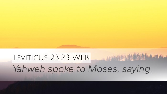 Leviticus 23:23 WEB Desktop Wallpaper - Yahweh spoke to Moses, - Desktop Bible Verse Wallpaper