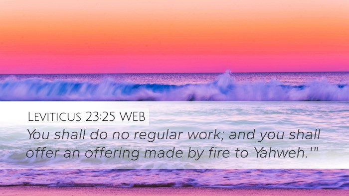 Leviticus 23:25 WEB Bible Verse Image