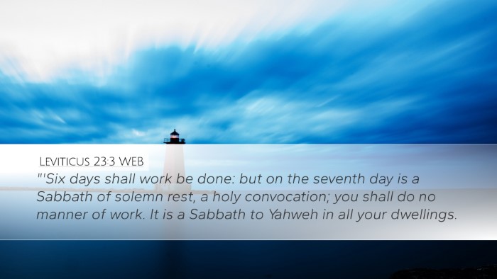 Leviticus 23:3 WEB Bible Verse Image