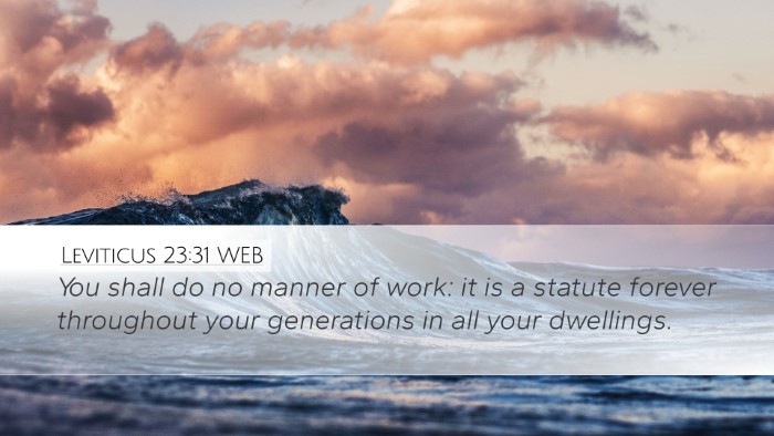 Leviticus 23:31 WEB Bible Verse Image