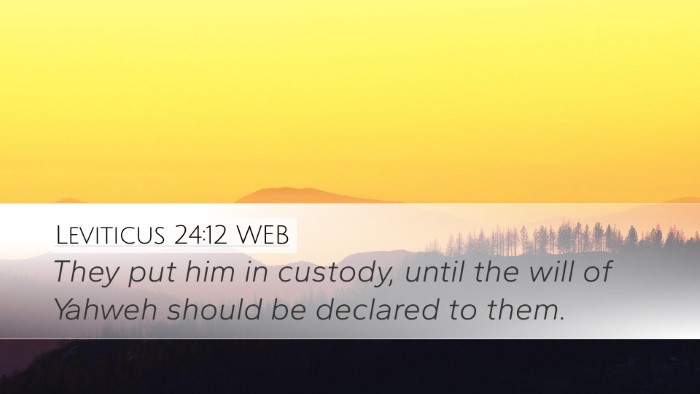 Leviticus 24:12 WEB Bible Verse Image