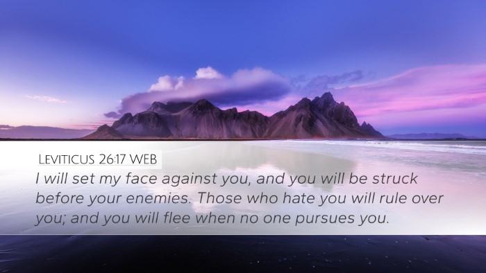 Leviticus 26:17 WEB Bible Verse Image