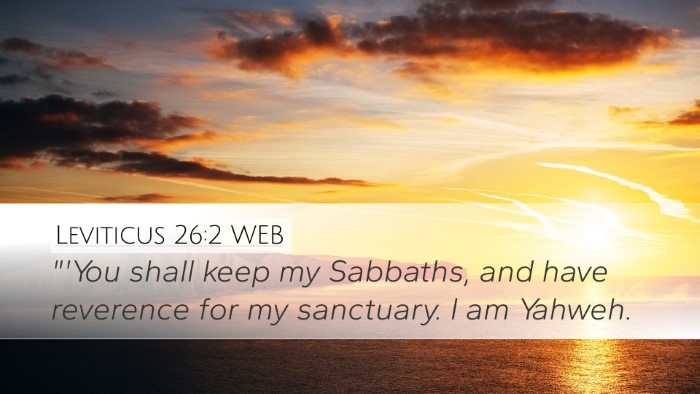 Leviticus 26:2 WEB Bible Verse Image