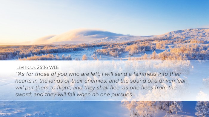 Leviticus 26:36 WEB Bible Verse Image