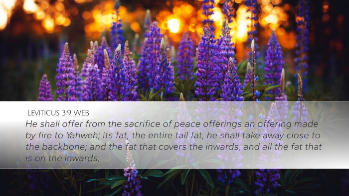 Leviticus 3:9 WEB Bible Verse Image