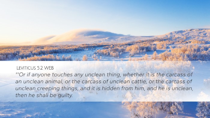 Leviticus 5:2 WEB Bible Verse Image
