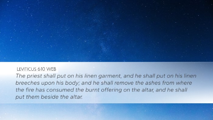 Leviticus 6:10 WEB Bible Verse Image