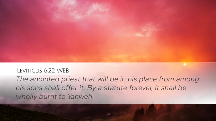 Leviticus 6:22 WEB Bible Verse Image