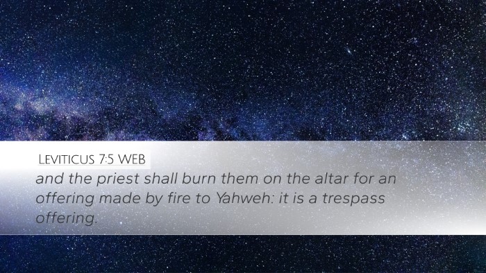 Leviticus 7:5 WEB Desktop Wallpaper - and the priest shall burn them on the altar for - Desktop Bible Verse Wallpaper