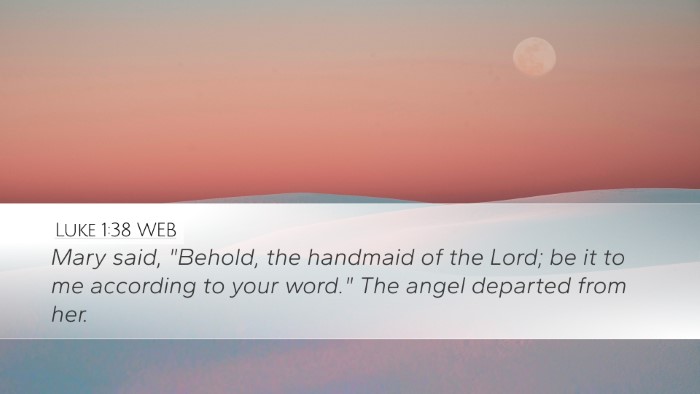 Luke 1:38 WEB Bible Verse Image