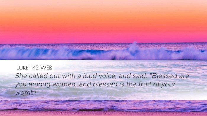 Luke 1:42 WEB Bible Verse Image