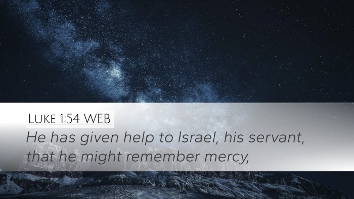 Luke 1:54 WEB Bible Verse Image