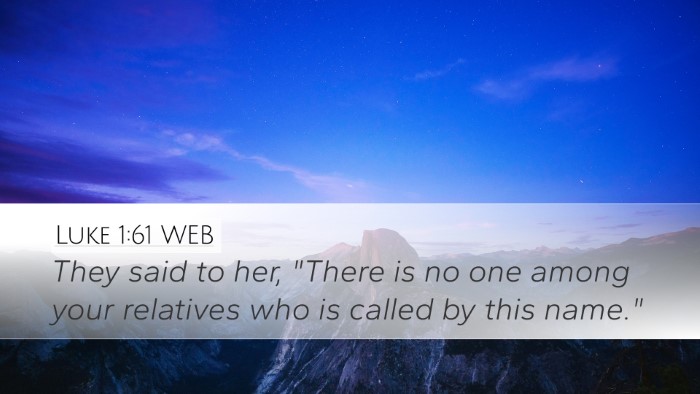 Luke 1:61 WEB Bible Verse Image