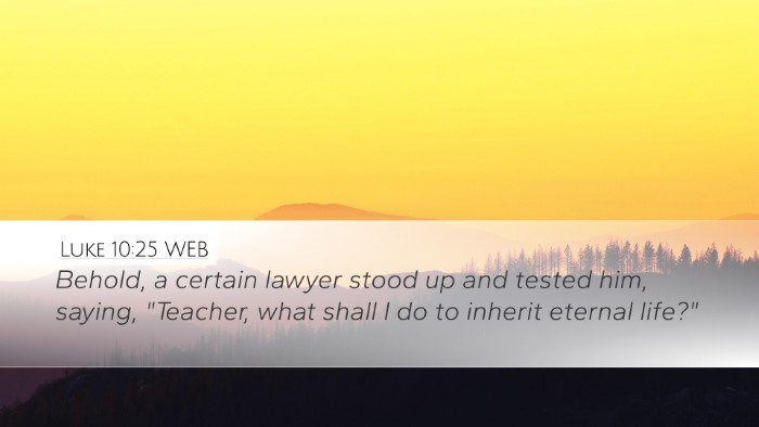Luke 10:25 WEB Bible Verse Image