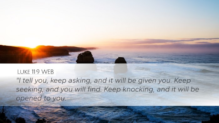 Luke 11:9 WEB Bible Verse Image