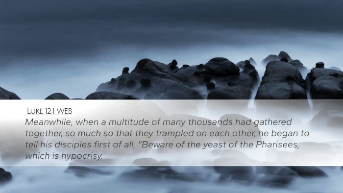 Luke 12:1 WEB Bible Verse Image