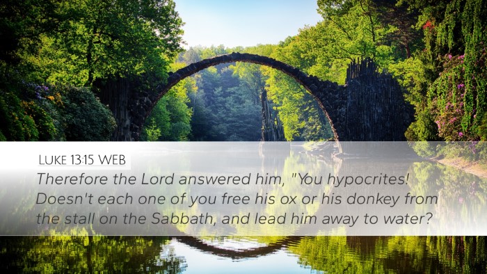 Luke 13:15 WEB Bible Verse Image