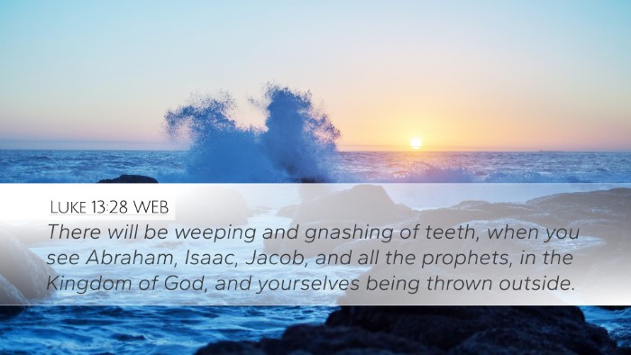 Luke 13:28 WEB Bible Verse Image