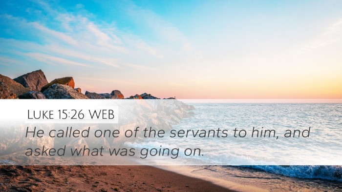 Luke 15:26 WEB Desktop Wallpaper - He called one of the servants to him, and asked - Desktop Bible Verse Wallpaper