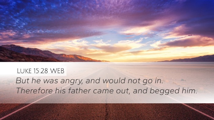 Luke 15:28 WEB Bible Verse Image