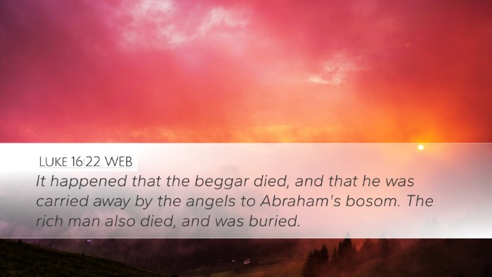 Luke 16:22 WEB Bible Verse Image