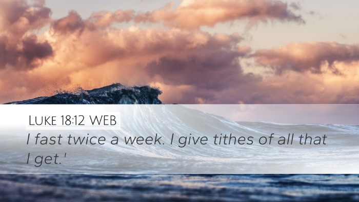 Luke 18:12 WEB Bible Verse Image