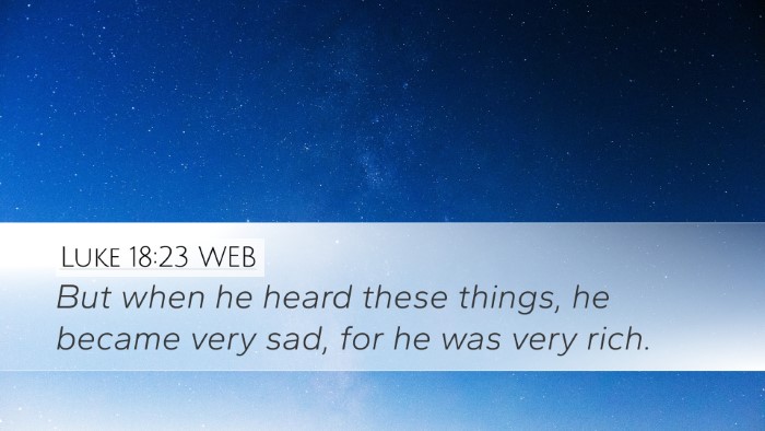Luke 18:23 WEB Bible Verse Image