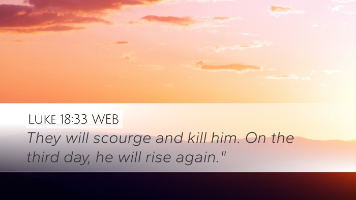 Luke 18:33 WEB Bible Verse Image