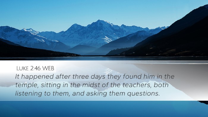 Luke 2:46 WEB Bible Verse Image