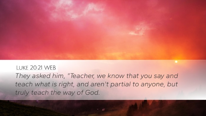 Luke 20:21 WEB Bible Verse Image