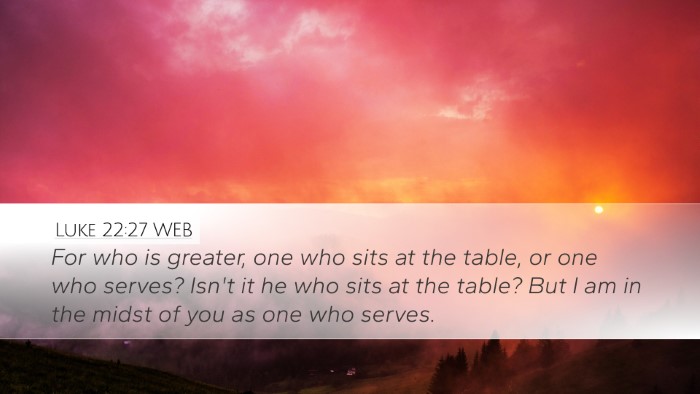 Luke 22:27 WEB Bible Verse Image